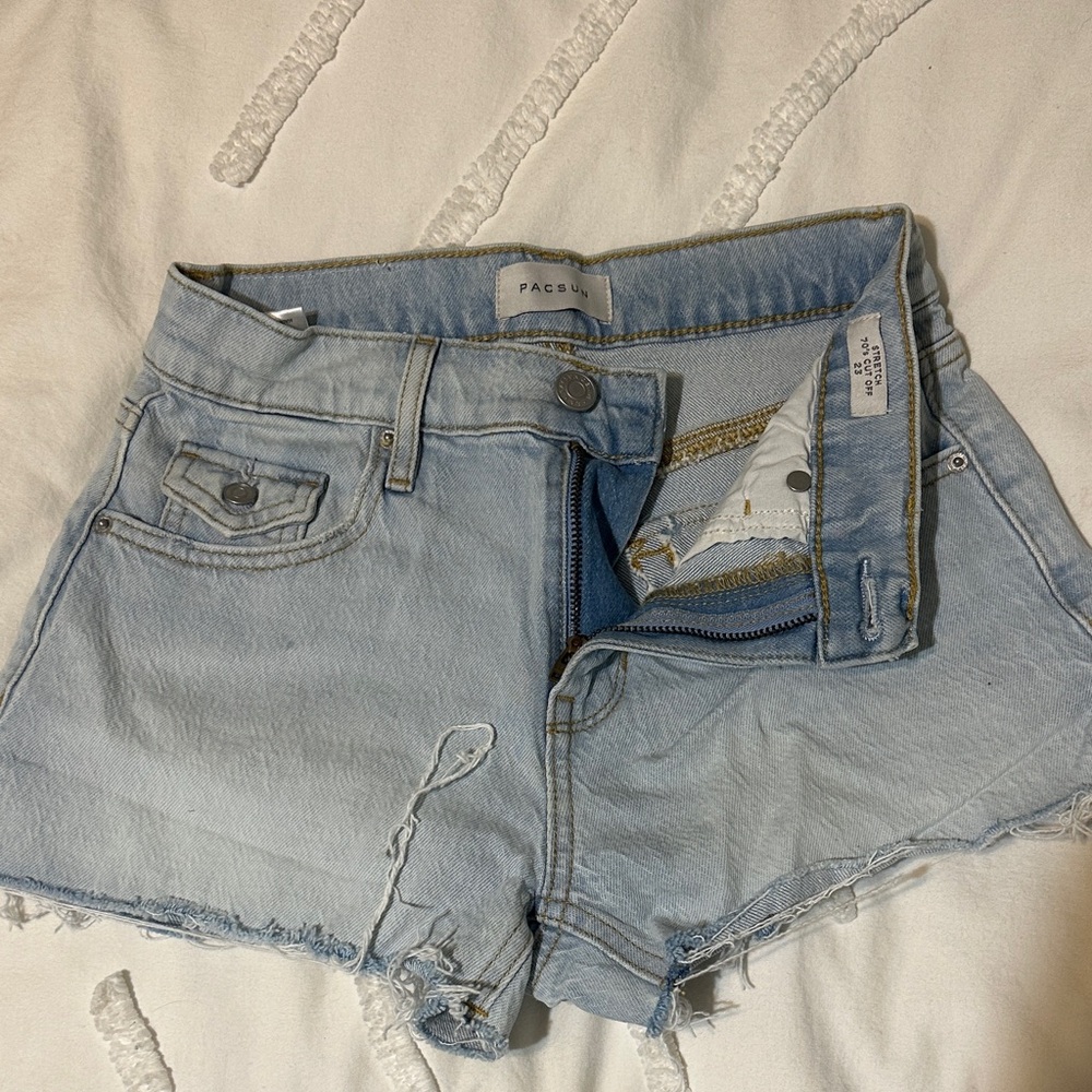 PacSun Sky Blue Jean Shorts for Women | Stretch 70’s Cut Off Shorts